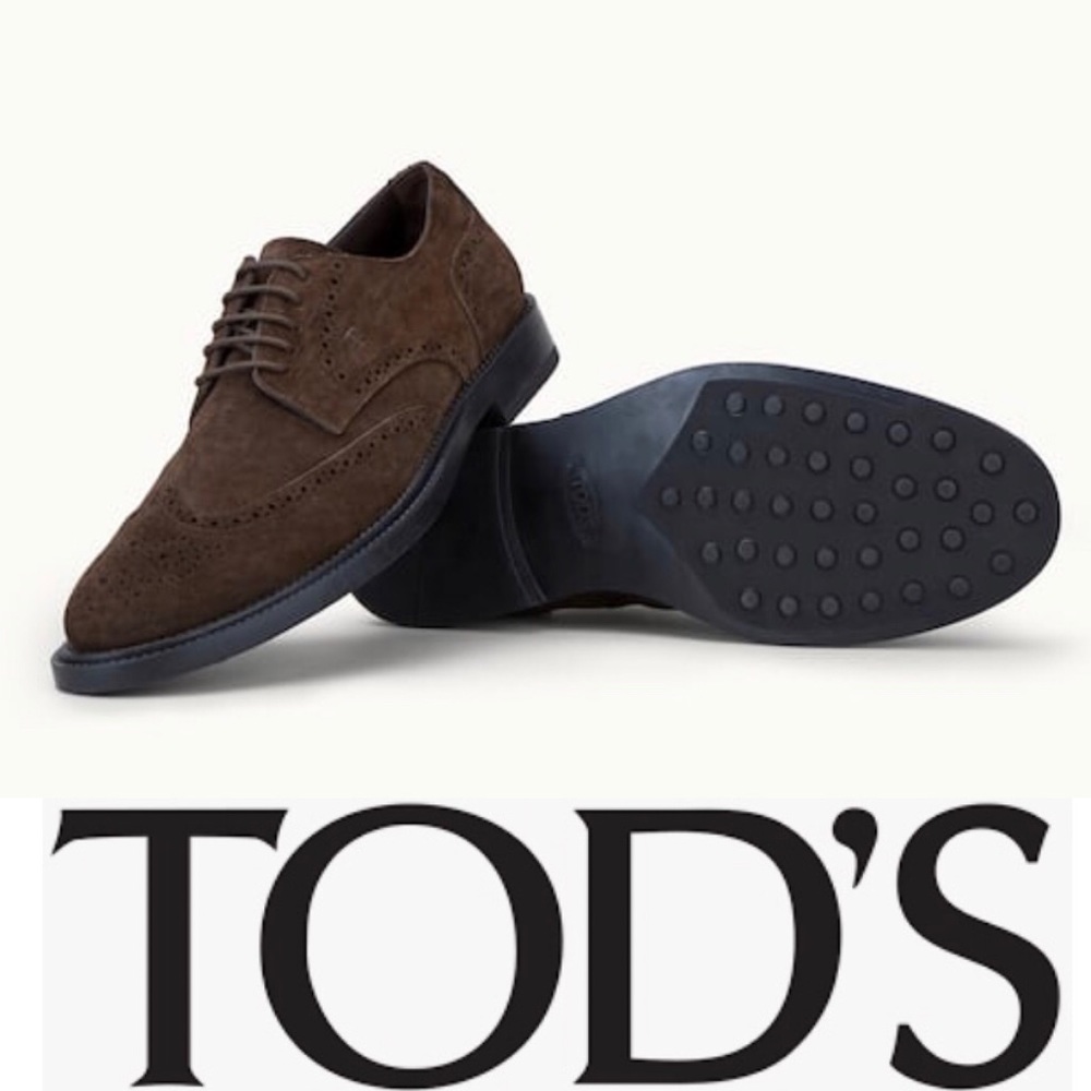 NEW Tod's Mens or Womens Dark Brown Suede Oxfords